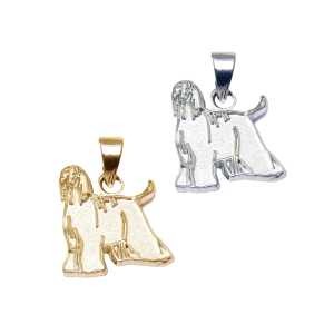 Afghan Hound Charm or Pendant in Sterling Silver or 14K Gold