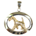 Airedale Terrier in Glossy Oval Pendant