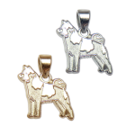 Akita Charm or Pendant in Sterling Silver or 14K Gold