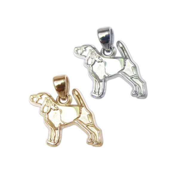 Beagle Charm or Pendant in Sterling Silver or 14K Gold