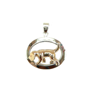 Sterling Silver or 14K Gold Beagle Tracking in Glossy Oval