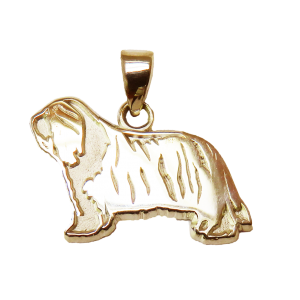 Bearded Collie Charm or Pendant in Sterling or 14K Gold