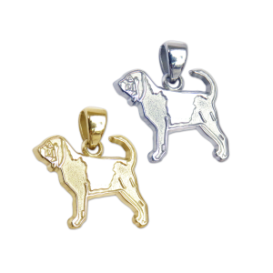Bloodhound Charm or Pendant in Sterling Silver or 14K Gold
