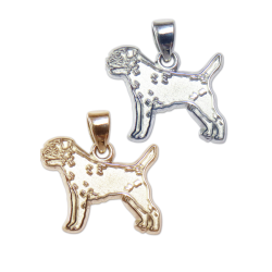 Border Terrier Charm or Pendant in Sterling Silver or 14K Gold