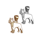 Boston Terrier Charm or Pendant in Sterling Silver or 14K Gold