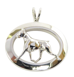 14K Gold or Sterling Silver Boxer in Glossy Narrow Oval