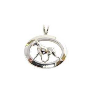 14K Gold or Sterling Silver Boxer in Glossy Narrow Oval