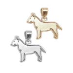 Bull Terrier Charm or Pendant in Sterling Silver or 14K Gold