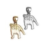 Bulldog Charm or Pendant in Sterling Silver or 14K Gold