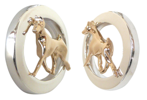14K Gold or Sterling Silver Doberman Pinscher in Glossy Oval Pendant