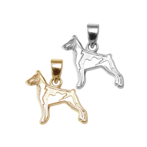 Doberman Pinscher Charm or Pendant in Sterling Silver or 14K Gold