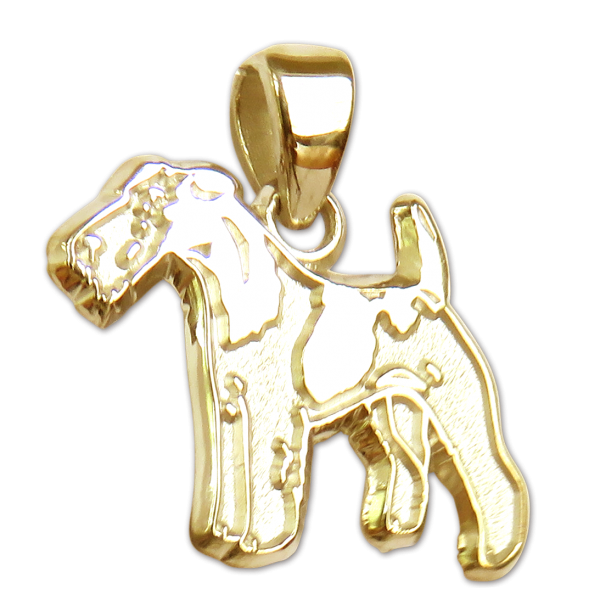 Wire Fox Terrier Charm or Pendant in Sterling or 14K Gold