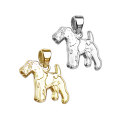Wire Fox Terrier Charm or Pendant in Sterling Silver or 14K Gold