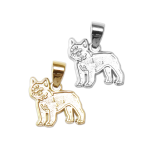 French Bulldog Charm or Pendant in Sterling Silver or 14K Gold