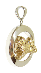 14K Gold or Sterling Silver Havanese in Glossy Oval Pendant