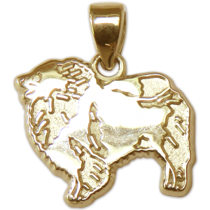 Keeshond Charm or Pendant in Sterling or 14K Gold