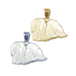 Lhasa Apso Charm or Pendant in Sterling Silver or 14K Gold