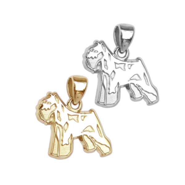 Miniature Schnauzer Charm or Pendant in Sterling Silver or 14K Gold