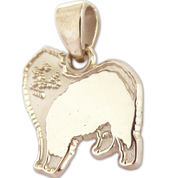 Old English Sheepdog Charm or Pendant in Sterling or 14K Gold