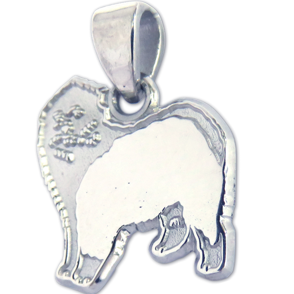 Old English Sheepdog Charm or Pendant in Sterling or 14K Gold