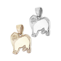 Old English Sheepdog Charm or Pendant in Sterling Silver or 14K Gold