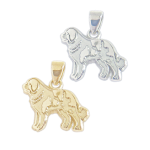 Saint Bernard Charm or Pendant in Sterling Silver or 14K Gold