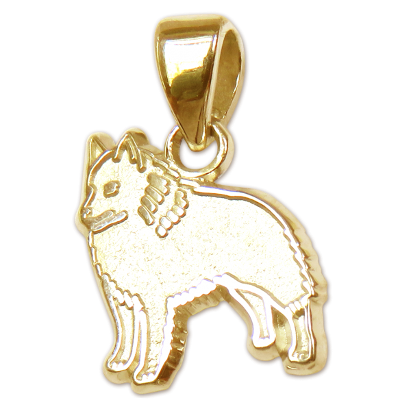 Schipperke Charm or Pendant in Sterling or 14K Gold