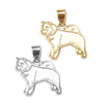 Shiba Inu Charm or Pendant in Sterling Silver or 14K Gold