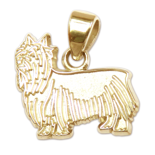 Silky Terrier Charm or Pendant in Sterling or 14K Gold