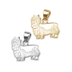 Silky Terrier Charm or Pendant in Sterling Silver or 14K Gold