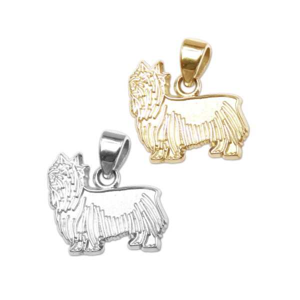 Silky Terrier Charm or Pendant in Sterling Silver or 14K Gold