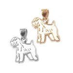 Soft Coated Wheaten Terrier Charm or Pendant in Sterling Silver or 14K Gold