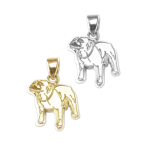 Staffordshire Bull Terrier Charm or Pendant in Sterling Silver or 14K Gold