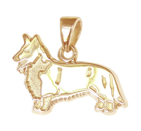 Cardigan Welsh Corgi Charm or Pendant in Sterling or 14K Gold