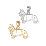 Cardigan Welsh Corgi Charm or Pendant in Sterling Silver or 14K Gold
