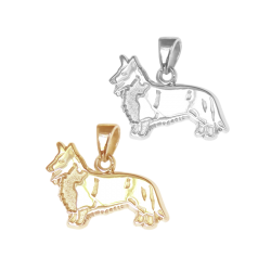 Cardigan Welsh Corgi Charm or Pendant in Sterling Silver or 14K Gold