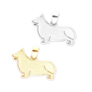 Pembroke Welsh Corgi Charm or Pendant in Sterling Silver or 14K Gold