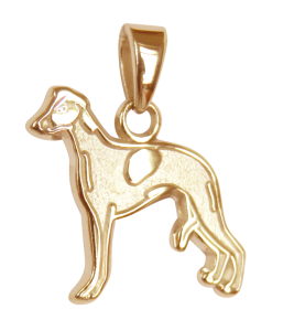 Whippet Charm or Pendant in Sterling or 14K Gold