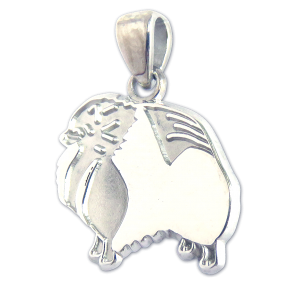Pomeranian Charm or Pendant in Sterling or 14K Gold