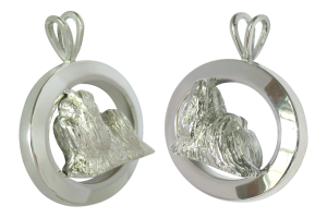 14K Gold or Sterling Silver Shih Tzu in Glossy Oval Pendant