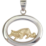 14K Gold or Sterling Silver Border Collie in Glossy Oval Pendant