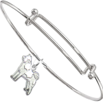 Akita Bangle Bracelet with Solid Sterling Charm