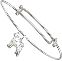 Akita Bangle Bracelet with Solid Sterling Charm