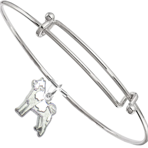 Akita Bangle Bracelet with Solid Sterling Charm
