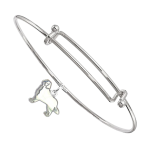 Sterling Silver Bernese Mountain Dog Charm Pendant on Bangle Bracelet