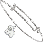 Sterling Silver Bichon Frise Charm Pendant on Bangle Bracelet