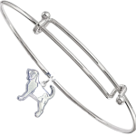 Sterling Silver Bloodhound Charm Pendant on Bangle Bracelet