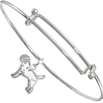 Sterling Silver Border Terrier Charm on Bangle Bracelet