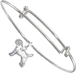Sterling Silver Border Terrier Charm on Bangle Bracelet