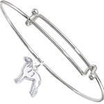 Sterling Silver Borzoi Charm on Bangle Bracelet